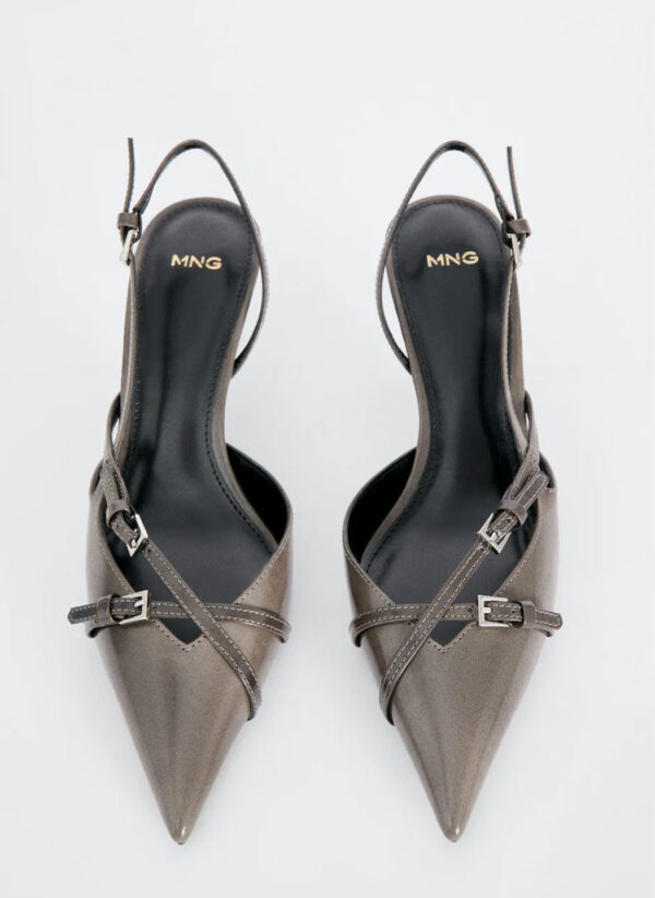 Leather slingblack shoes