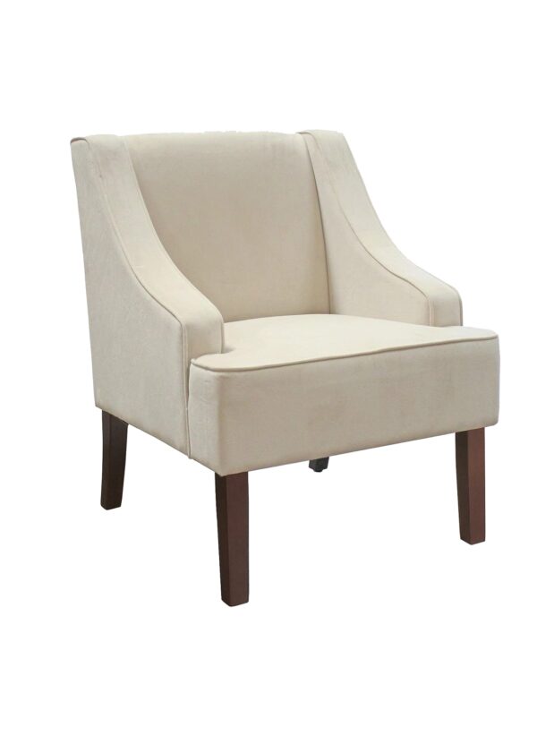 Swoop Arm Living-Room-Chairs, Cream Velvet